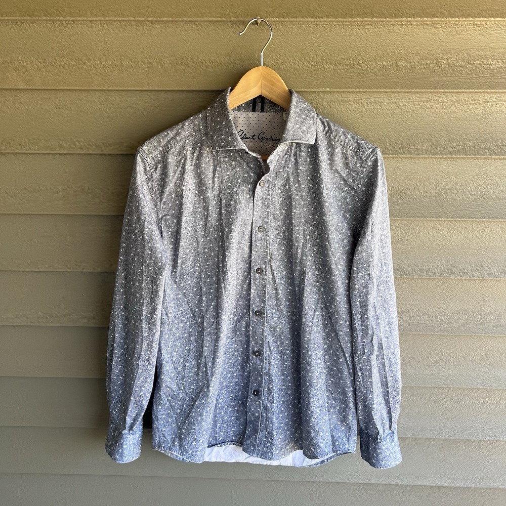 Robert Graham FLORAL Mens M Cotton Blend Long Sleeve Shirt